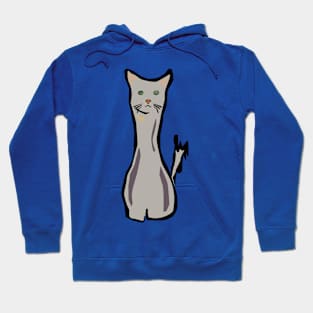 Tall Grey Cat Hoodie